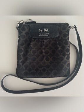 Coach Madison Op Art Black Signature Crossbody Bag 41992 Y2K
